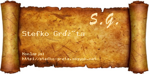 Stefko Gréta névjegykártya